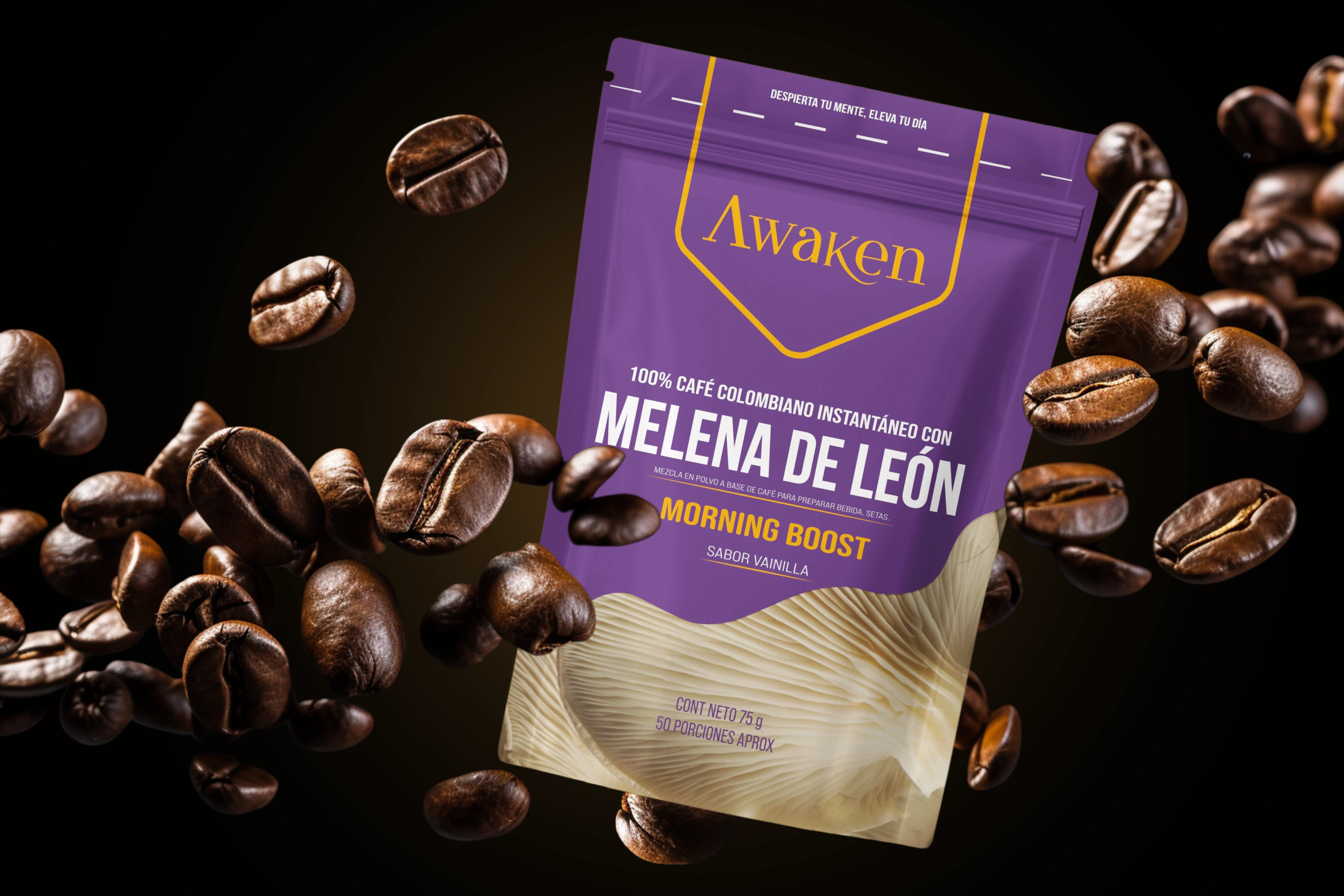 Café Instantáneo 100% Colombiano con Melena de León - Awaken